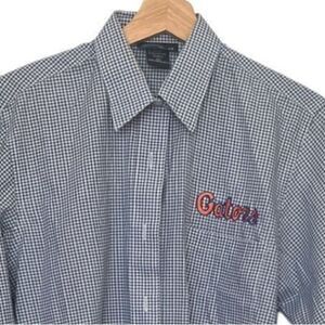 University of Florida Gators Blue and White Checked Button Up Shirt Size XS